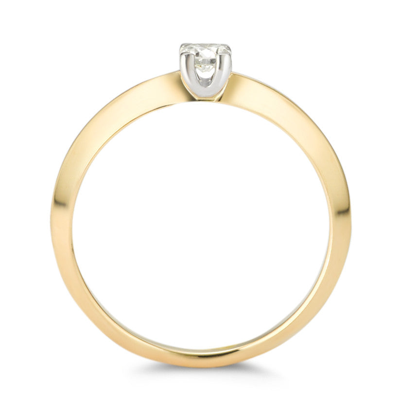 Solitaire ring 18k Yellow Gold Diamond 0.20 ct, w-si