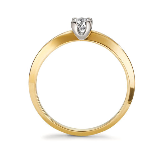 Solitaire ring 18k Yellow Gold Diamond 0.30 ct, w-si Bicolor