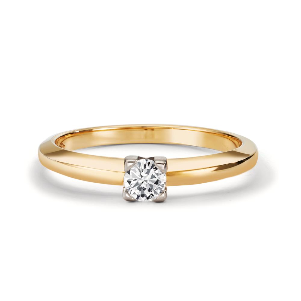Solitaire ring 18k Yellow Gold Diamond 0.30 ct, w-si Bicolor