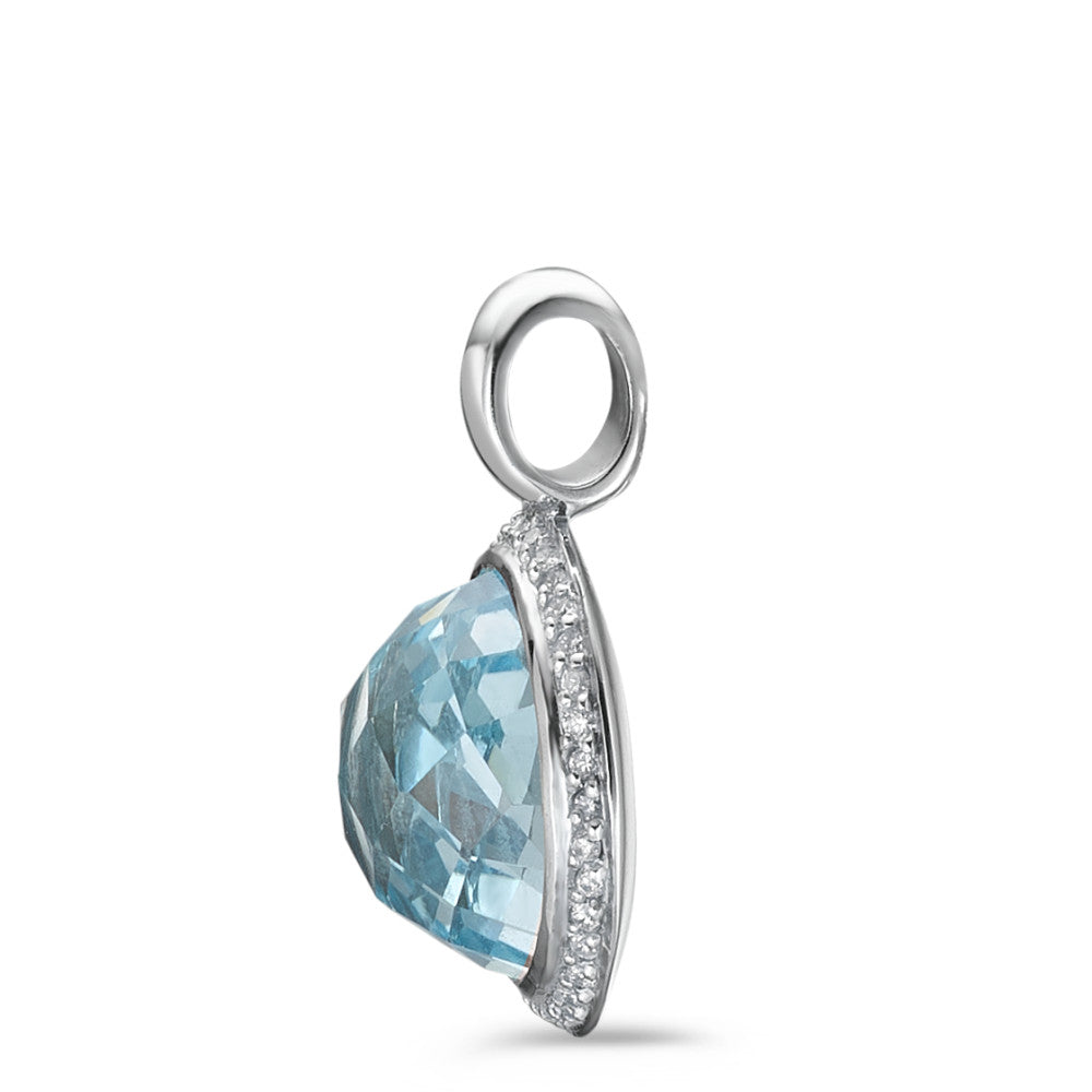 Pendant 18k White Gold Topaz 0.14 ct, w-si