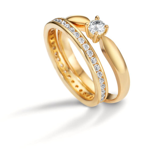Solitaire ring 18k Yellow Gold Diamond 0.20 ct, w-si
