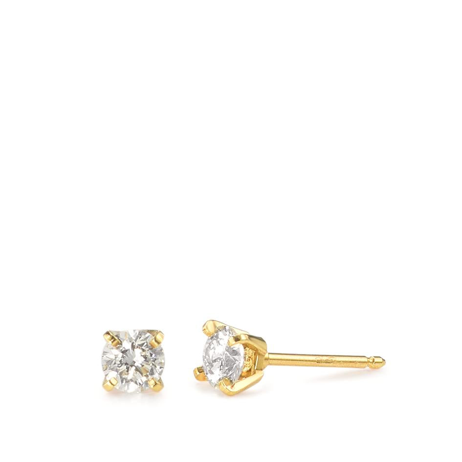 Stud earrings 18k Yellow Gold Diamond 0.30 ct, 2 Stones, w-si