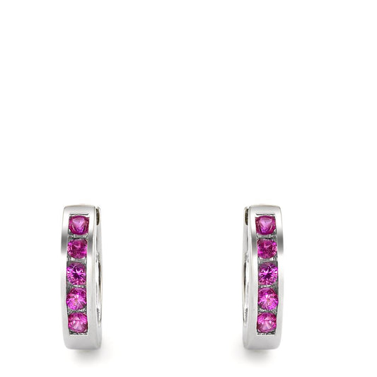 Hinged hoop Silver Zirconia Rhodium plated