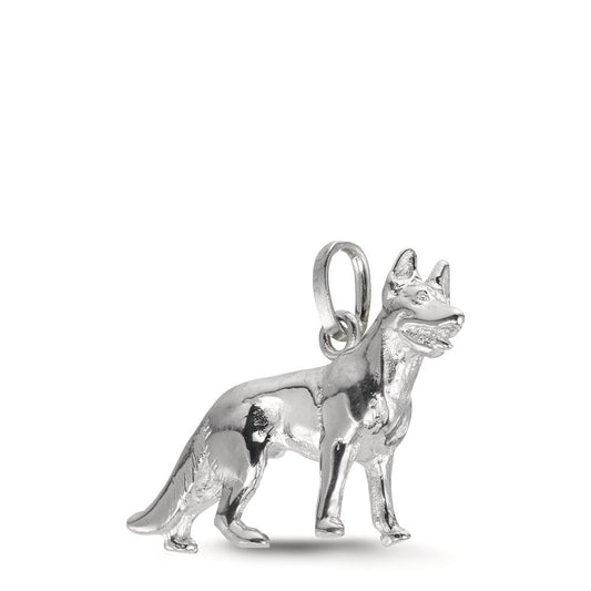 Pendant Silver Rhodium plated Dog