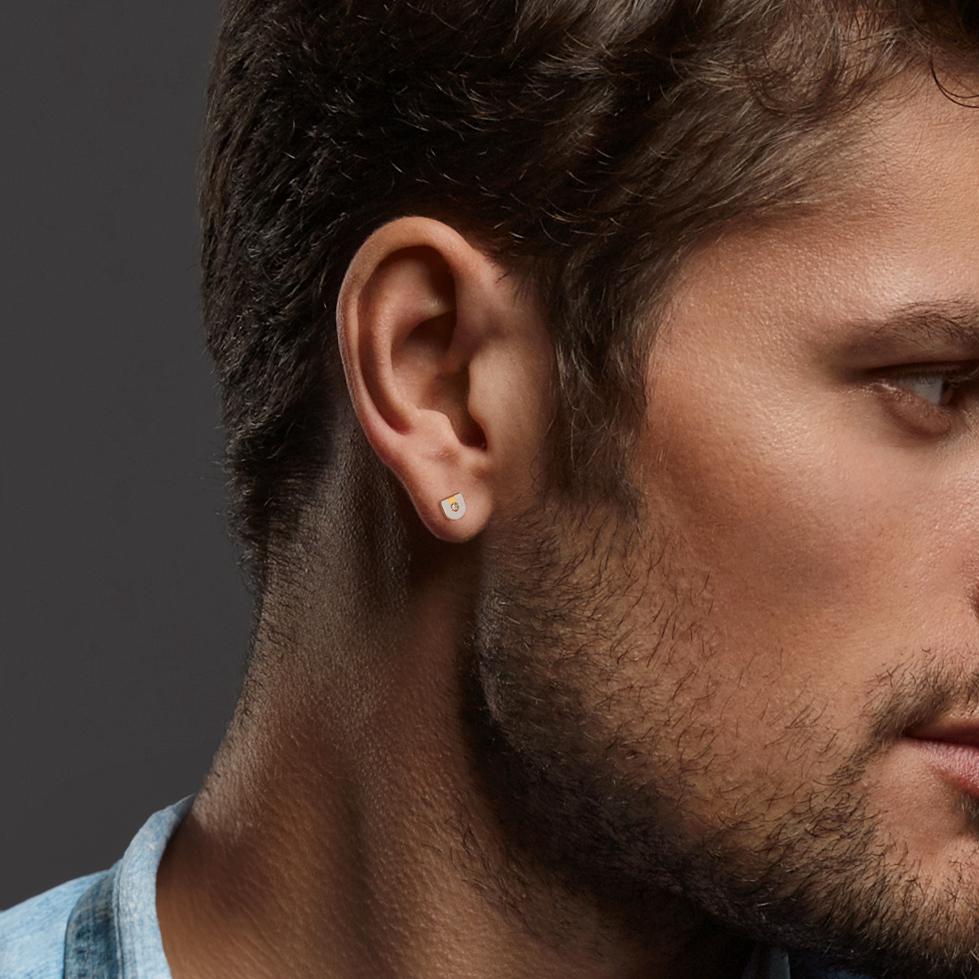 Single stud earring Platinum 950 Diamond 0.02 ct, w-si