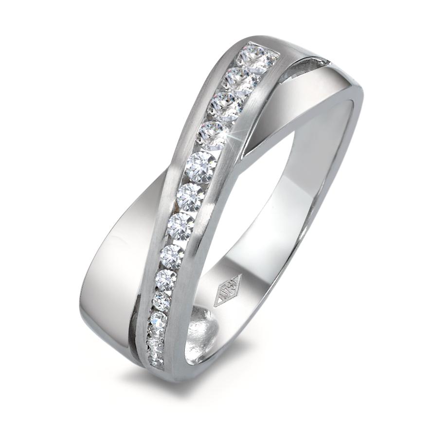 Ring 18k White Gold Zirconia 15 Stones