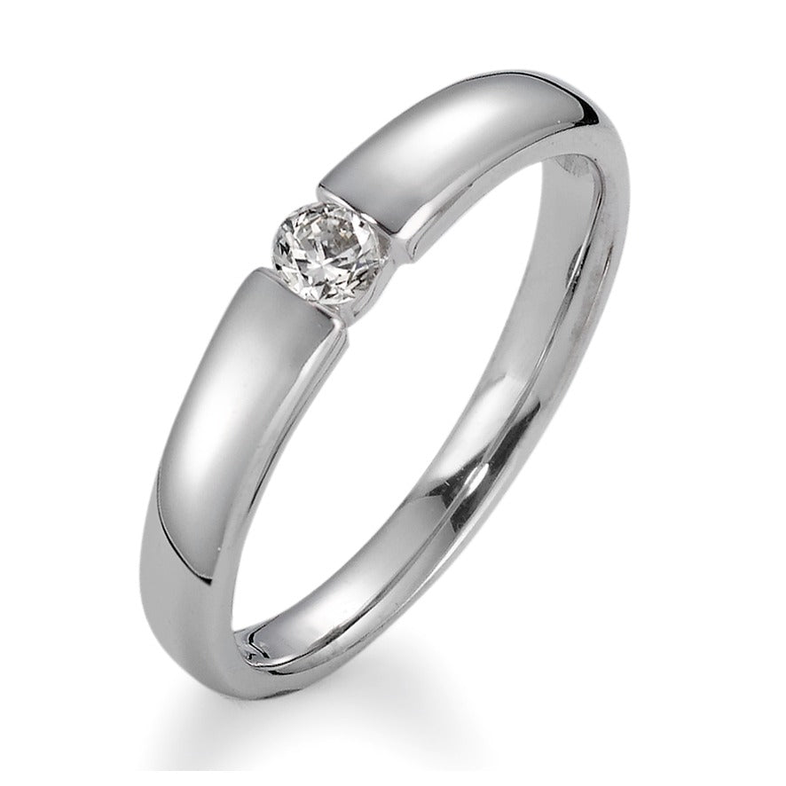 Solitaire ring 18k White Gold Diamond 0.15 ct, vsi