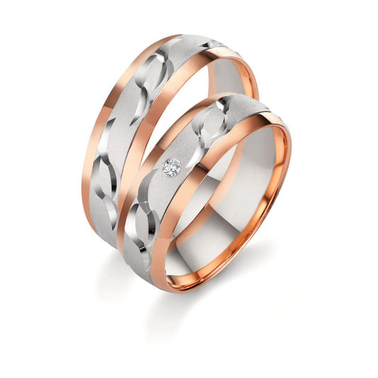 Wedding Ring 18k White Gold, 18k Red Gold