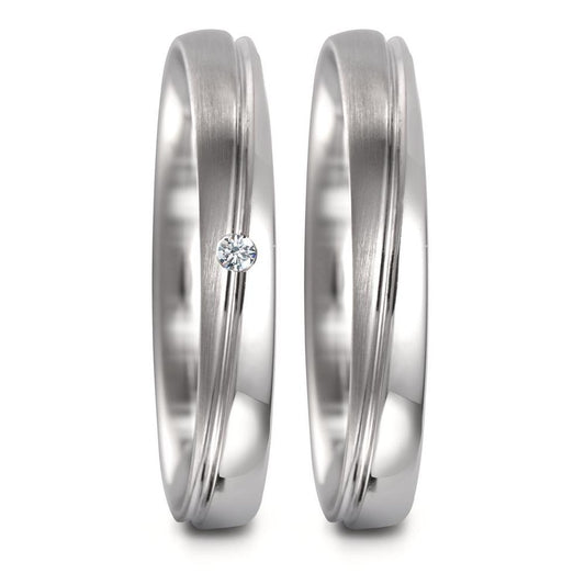 Wedding Ring 18k White Gold Diamond 0.02 ct, tw-vsi