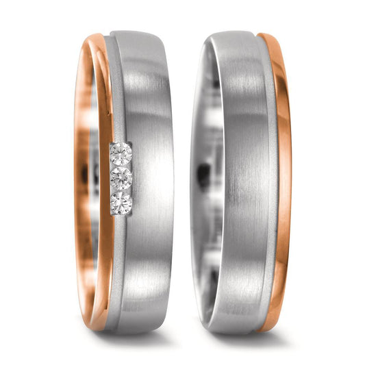 Wedding Ring 18k White Gold, 18k Red Gold