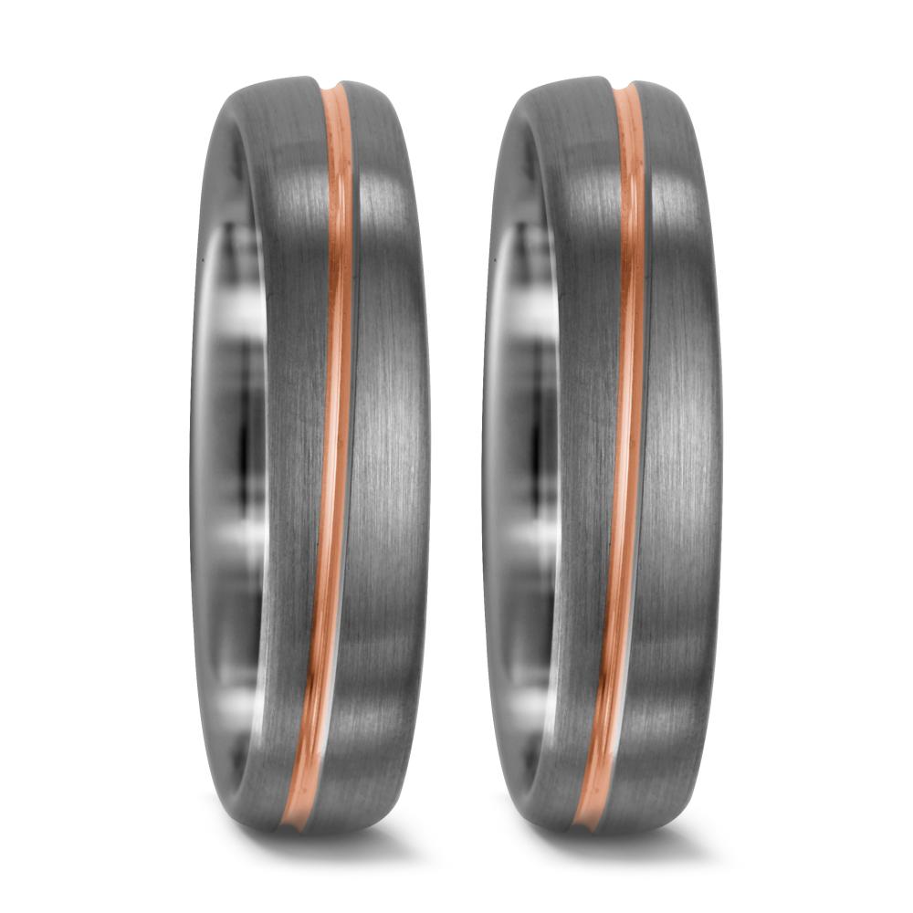 Wedding Ring Palladium 500 , 18k Red Gold