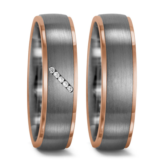 Ring Palladium 950, 18k Red Gold