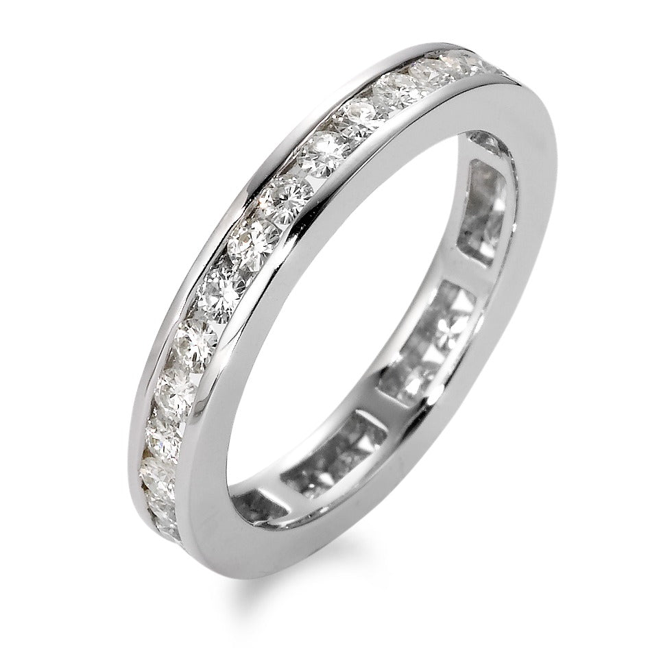 Memory ring 18k White Gold Moissanite