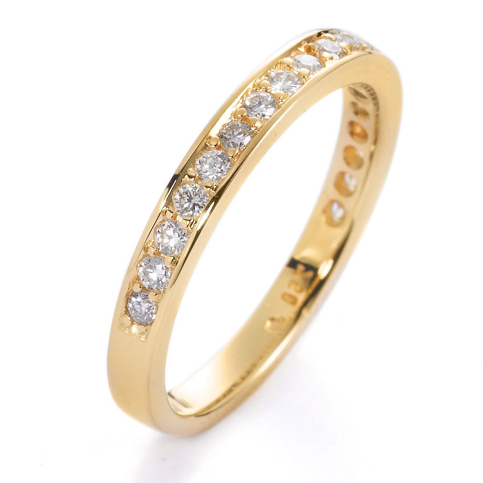 Memory ring 18k Yellow Gold Diamond White, 0.33 ct, 19 Stones, brilliant, w-si