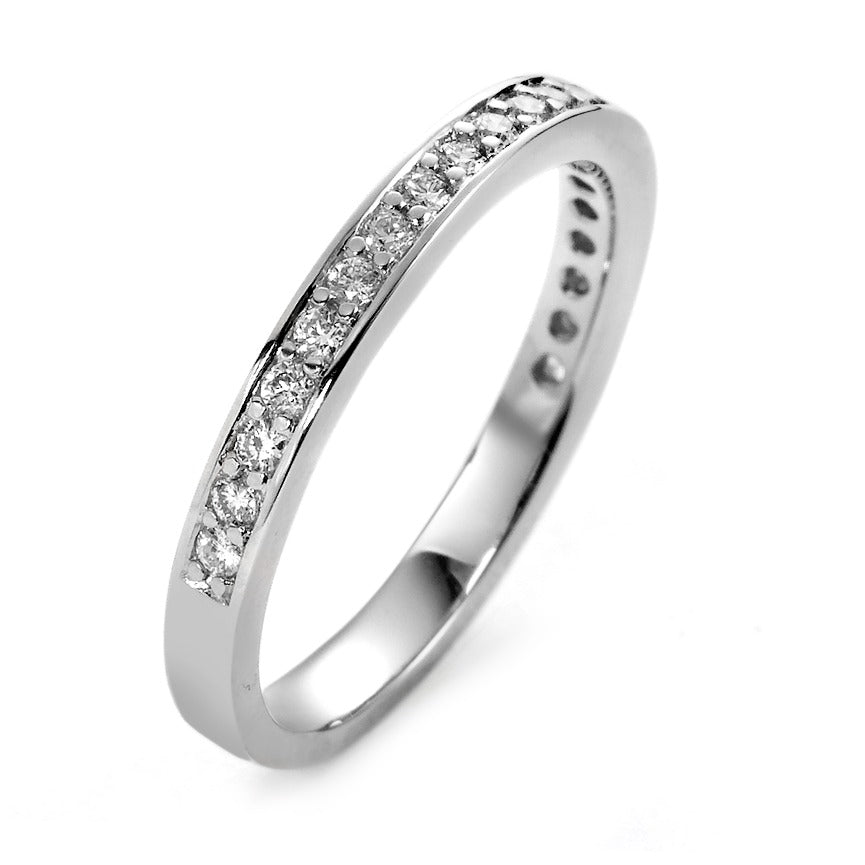 Memory ring 18k White Gold Diamond White, 0.25 ct, 21 Stones, brilliant, w-si