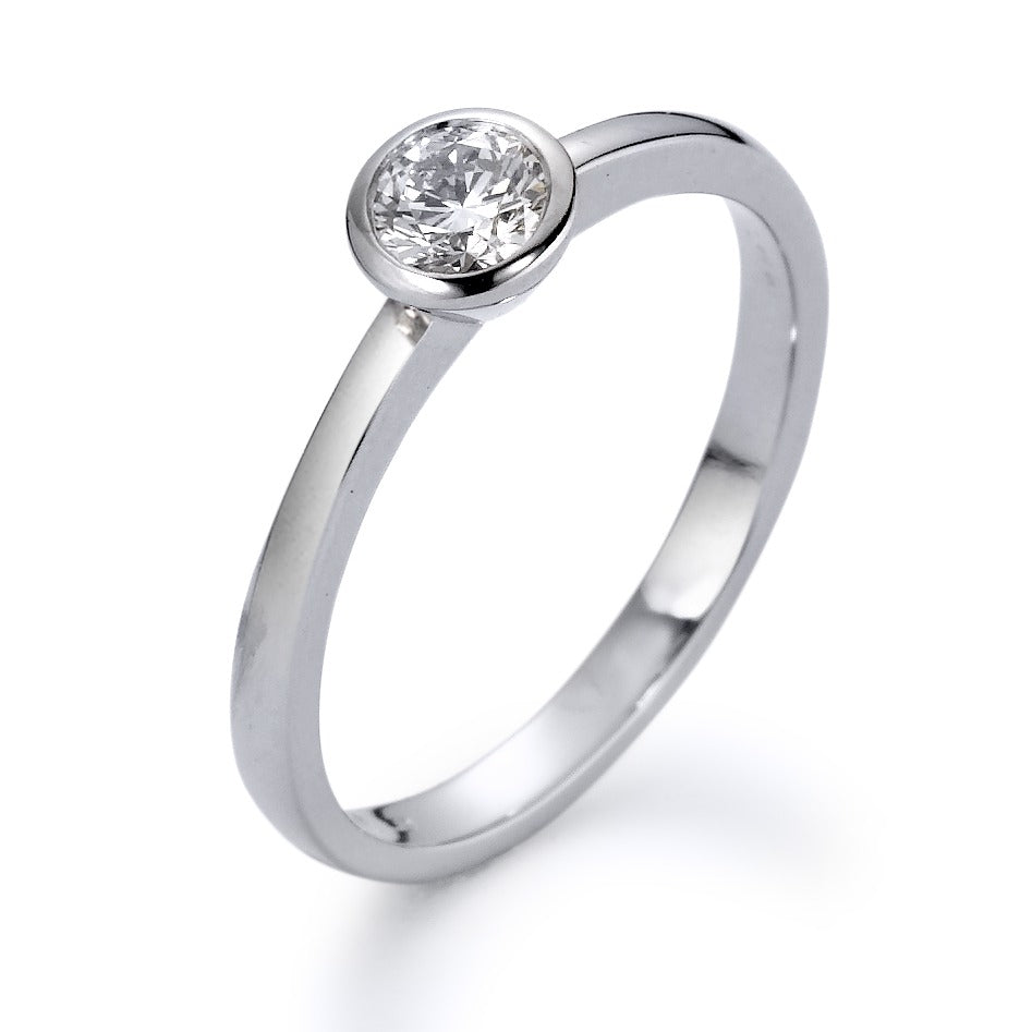 Solitaire ring 18k White Gold Diamond White, 0.25 ct, brilliant, w-si