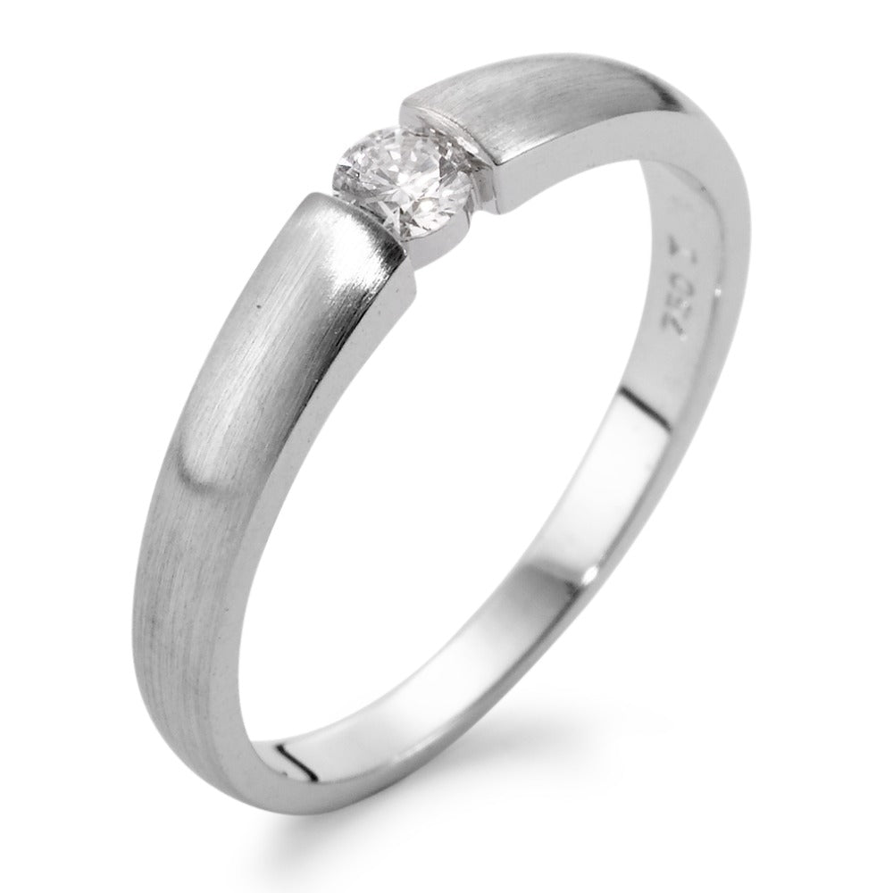 Solitaire ring 18k White Gold Diamond 0.15 ct, w-si