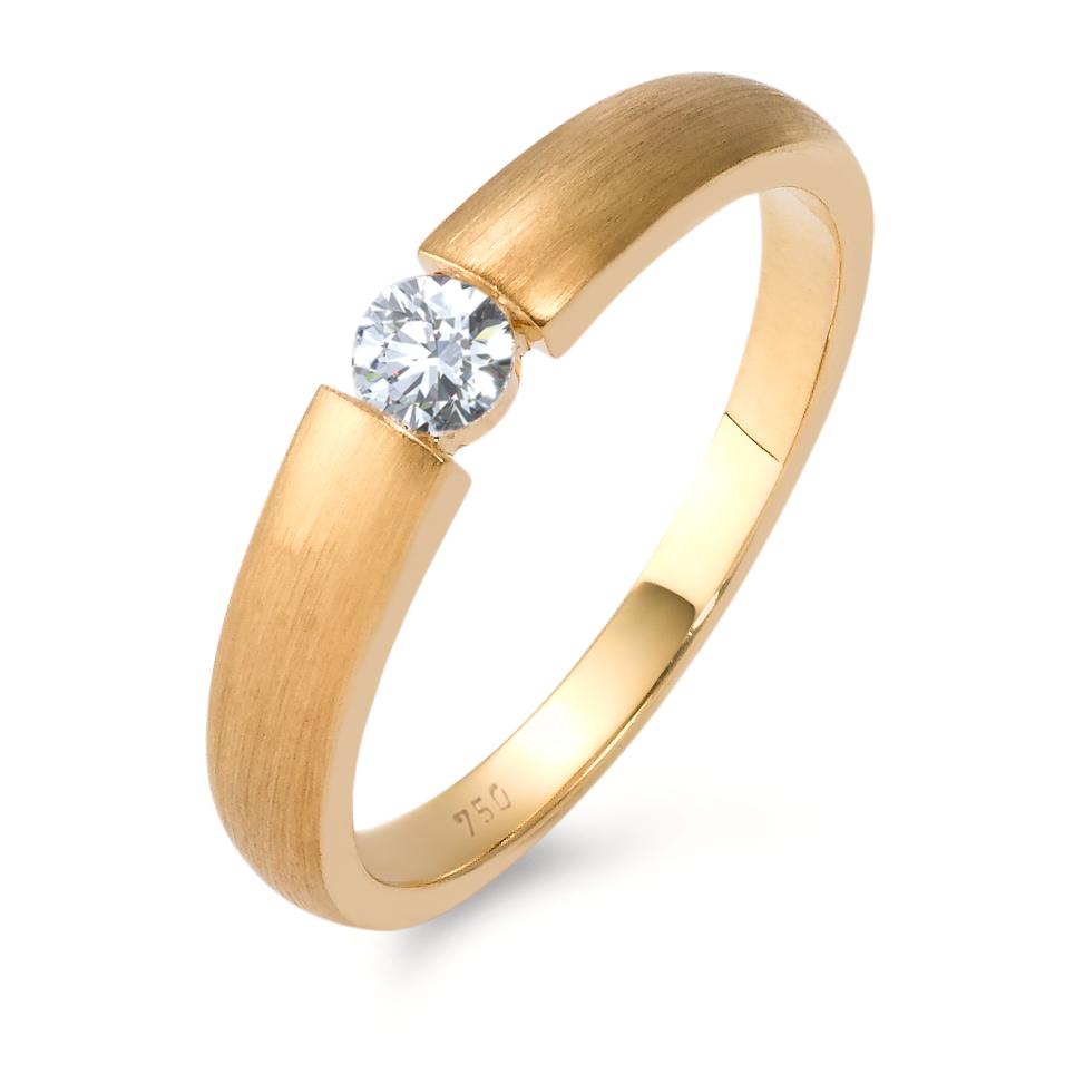 Solitaire ring 18k Yellow Gold Diamond 0.15 ct, w-si