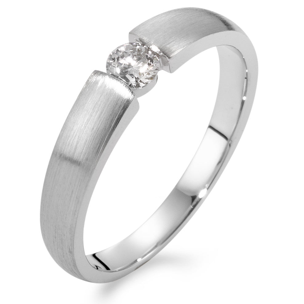 Solitaire ring 18k White Gold Diamond 0.20 ct, w-si