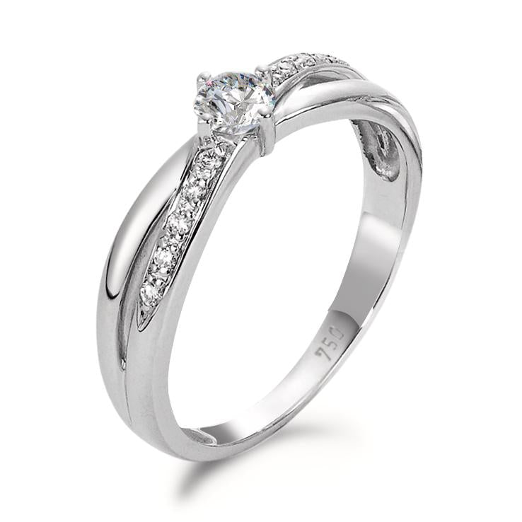 Ring 18k White Gold Diamond 0.32 ct, 11 Stones, w-si