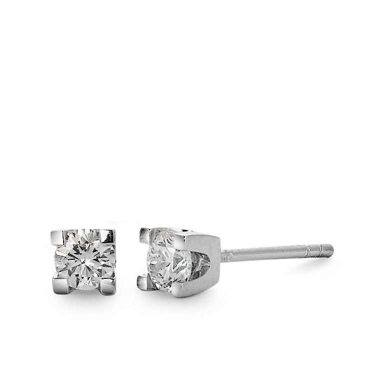 Stud earrings 18k White Gold Diamond 0.30 ct, 2 Stones, w-si Ø3.5 mm