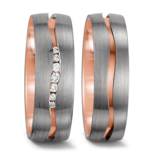 Wedding Ring 18k Red Gold, 18k White Gold