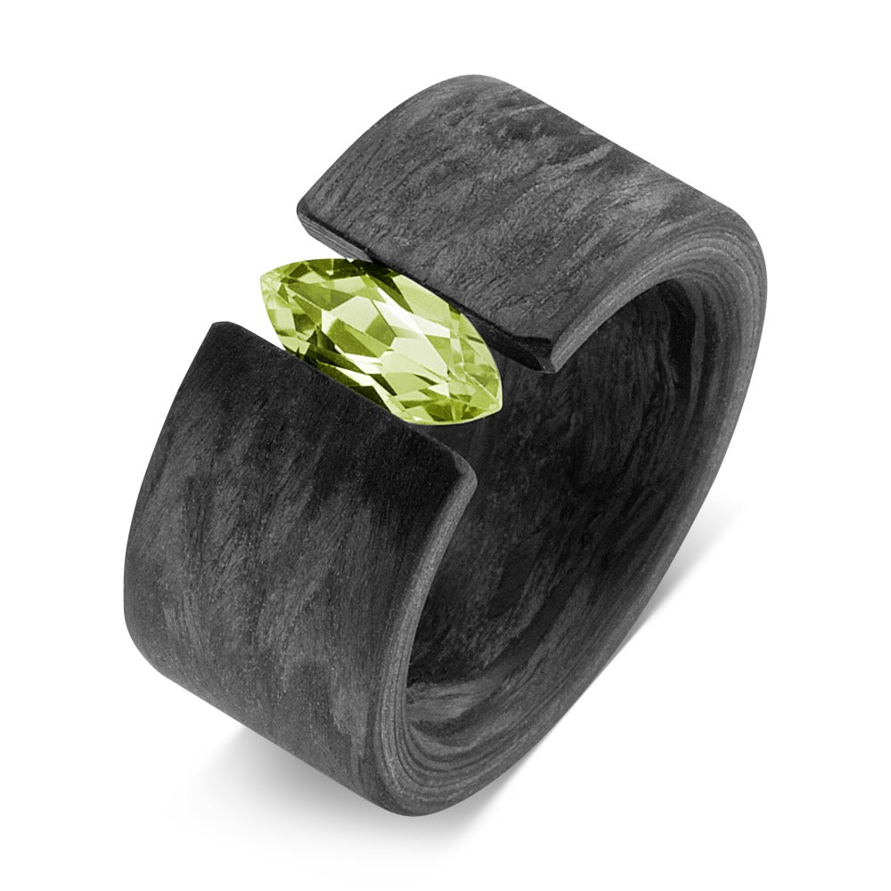 Ring Carbon Peridot Green