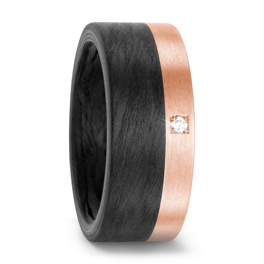 Ring Carbon, 18k Red Gold