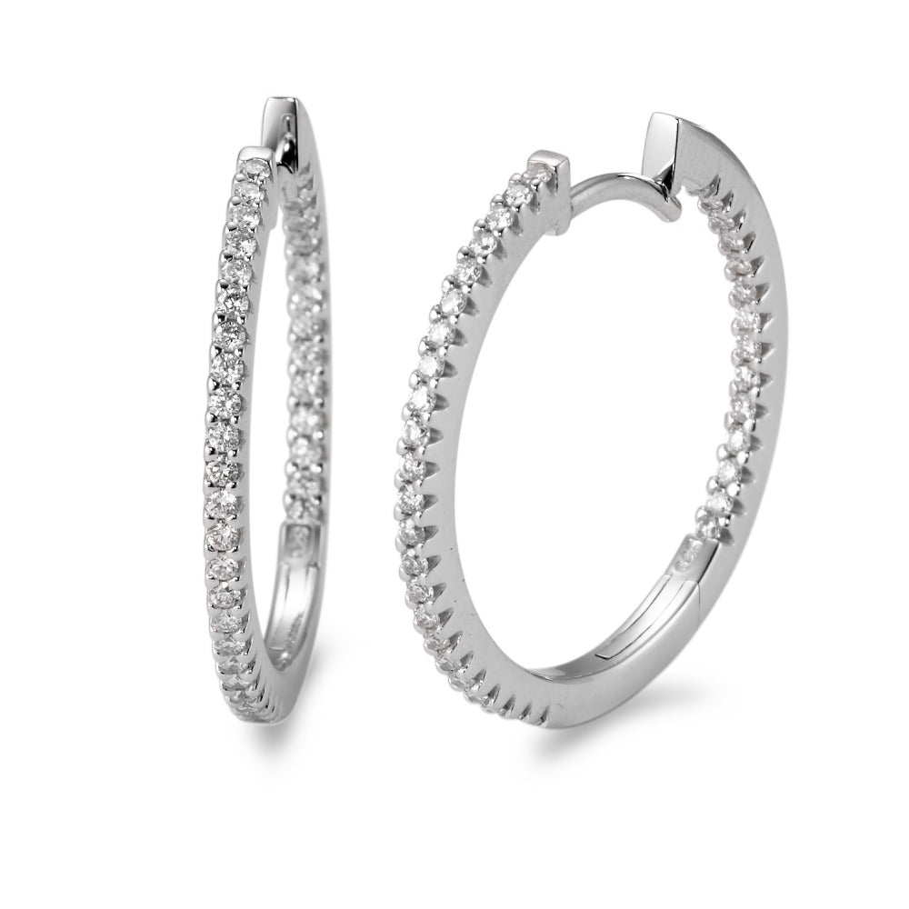 Hinged hoop 18k White Gold Diamond White, 0.50 ct, 74 Stones, brilliant, w-si