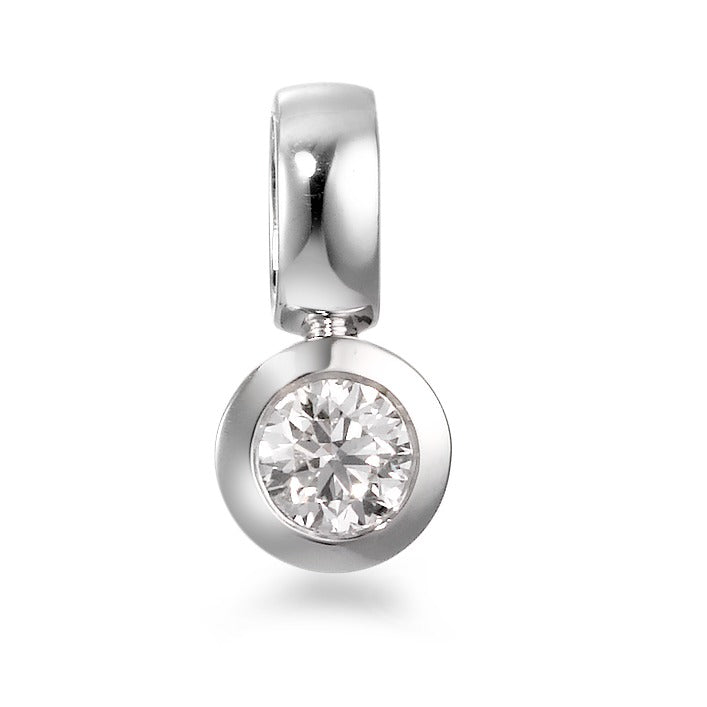 Pendant 18k White Gold Diamond White, 0.25 ct, brilliant, w-si Ø6 mm