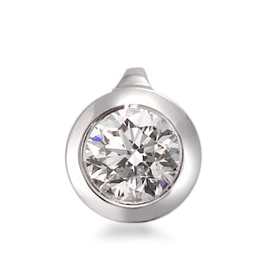 Pendant 18k White Gold Diamond White, 0.33 ct, brilliant, w-si Ø6 mm