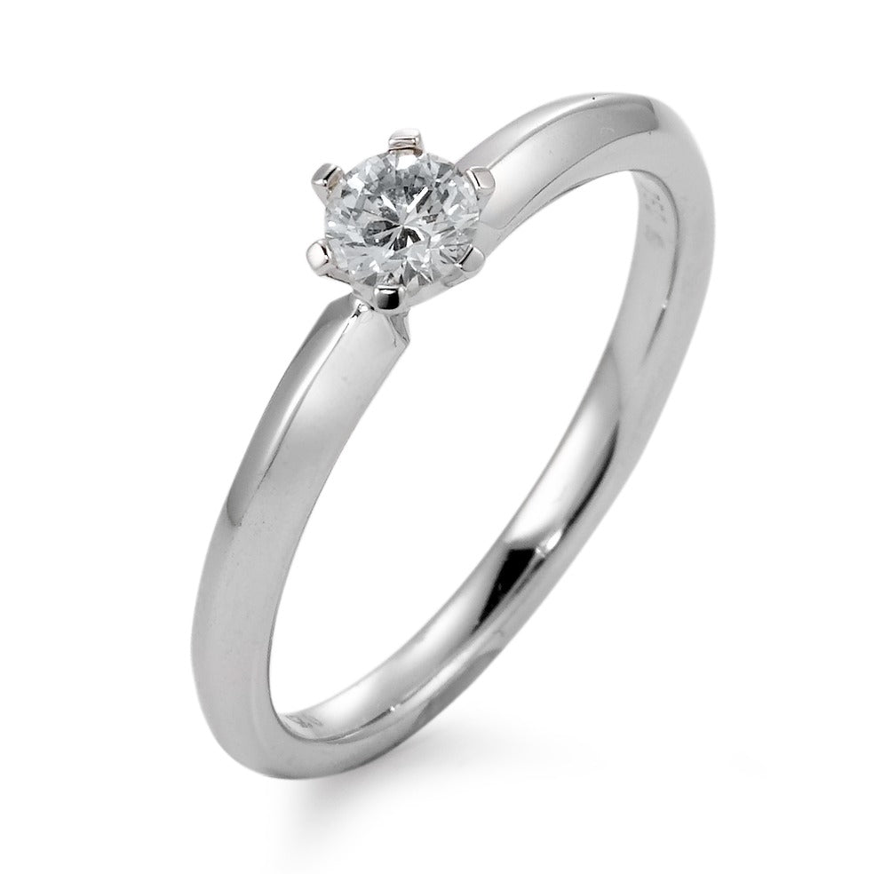 Solitaire ring 18k White Gold Diamond White, 0.25 ct, brilliant, w-si