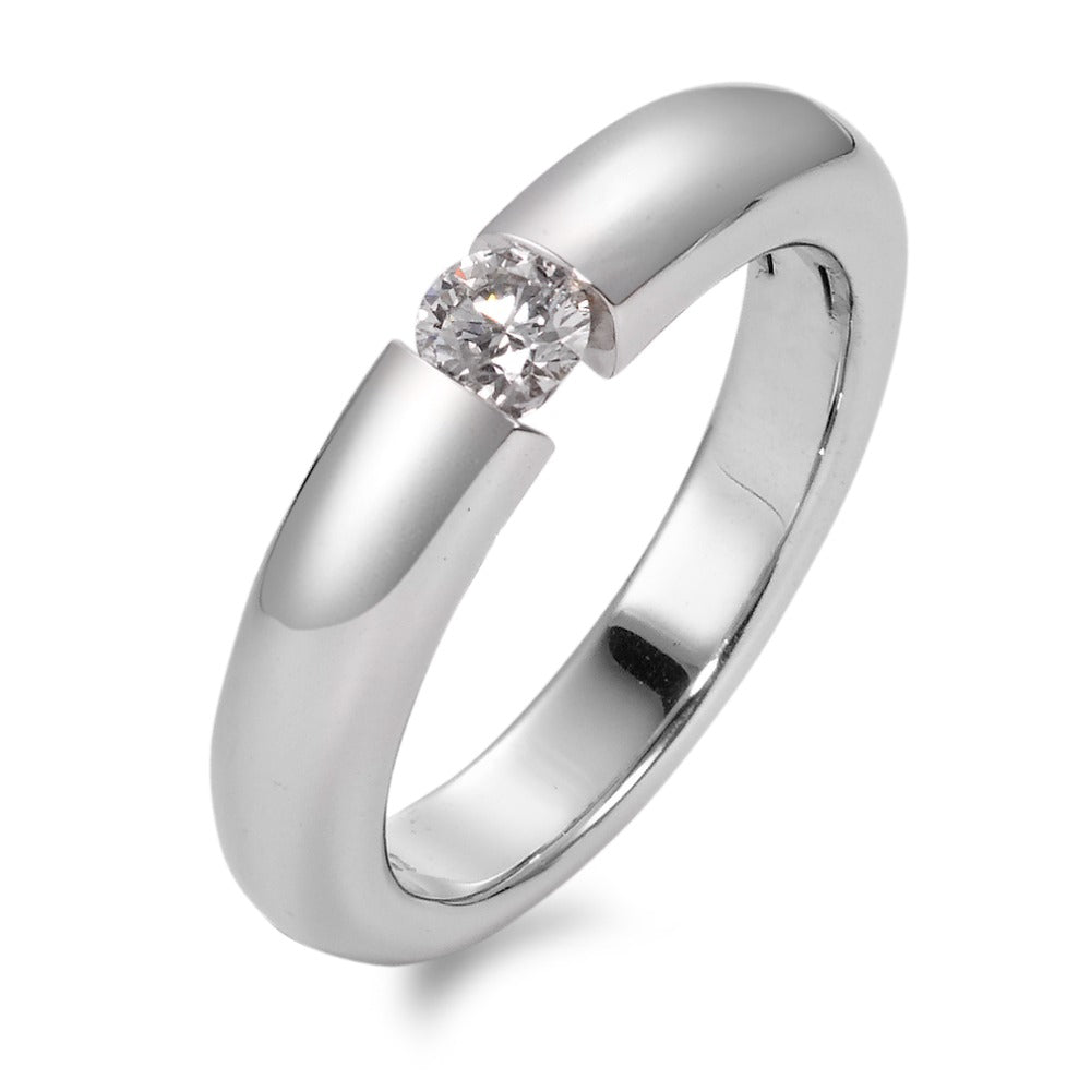 Solitaire ring 18k White Gold Diamond White, 0.25 ct, brilliant, w-si