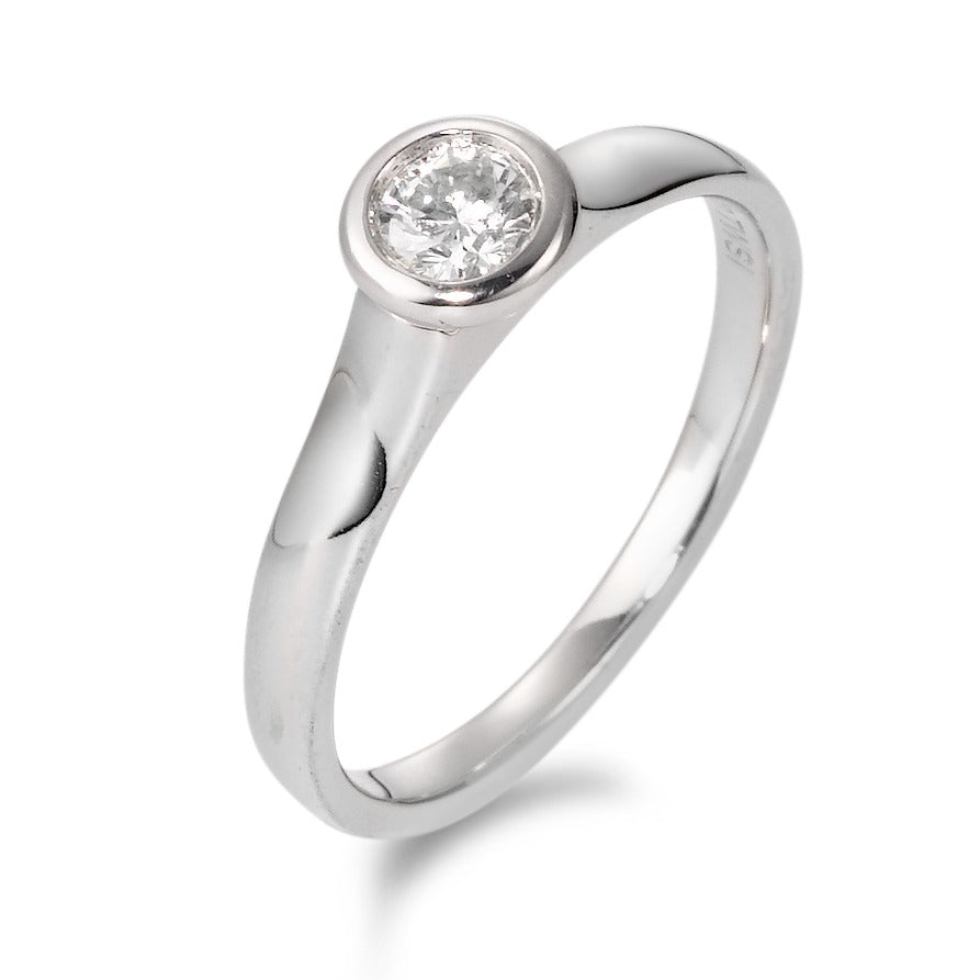 Solitaire ring 18k White Gold Diamond 0.20 ct, tw-si