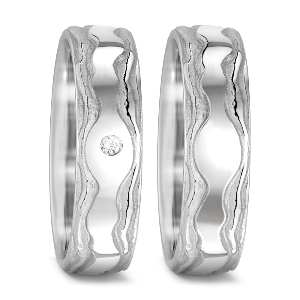 Wedding Ring 18k White Gold Diamond 0.045 ct, w-si