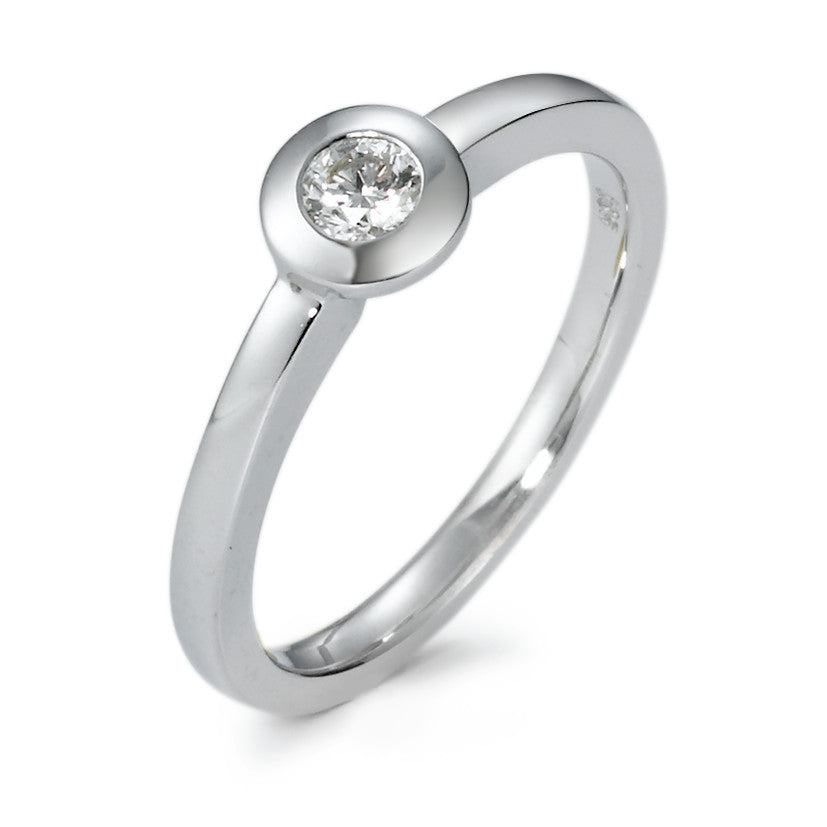 Solitaire ring 14k White Gold Diamond 0.15 ct, w-si