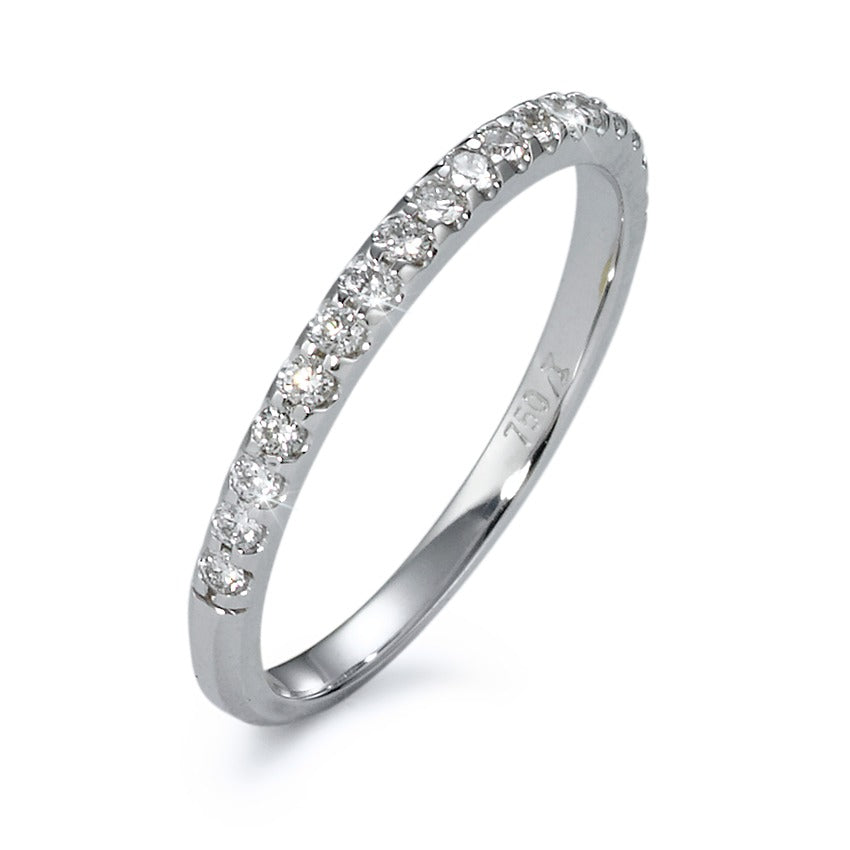 Memory ring 18k White Gold Diamond 0.24 ct, 18 Stones, w-si