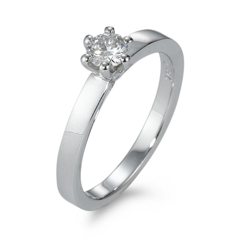 Solitaire ring 18k White Gold Diamond 0.30 ct, w-si