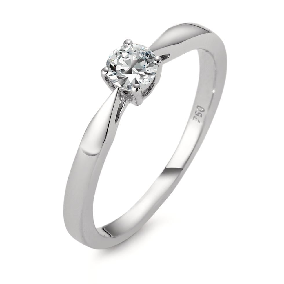 Solitaire ring 18k White Gold Diamond White, 0.20 ct, w-si