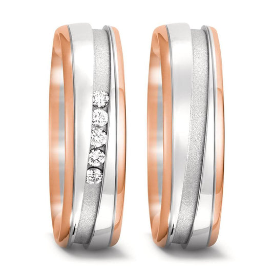 Wedding Ring 18k Red Gold, 18k White Gold