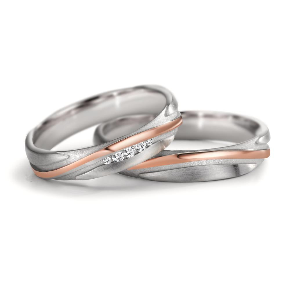 Wedding Ring 18k White Gold, 18k Red Gold