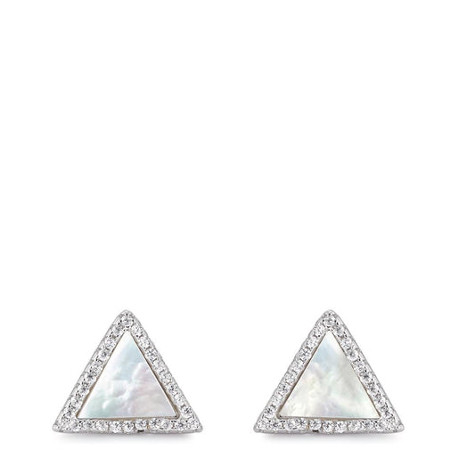 Stud earrings Silver Zirconia Rhodium plated