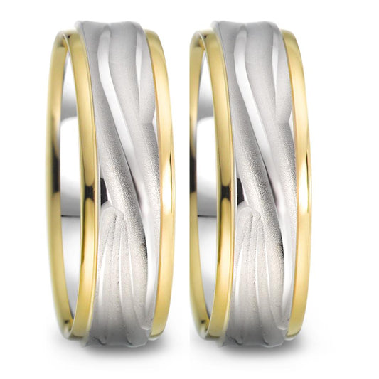 Wedding Ring 18k White Gold, 18k Yellow Gold