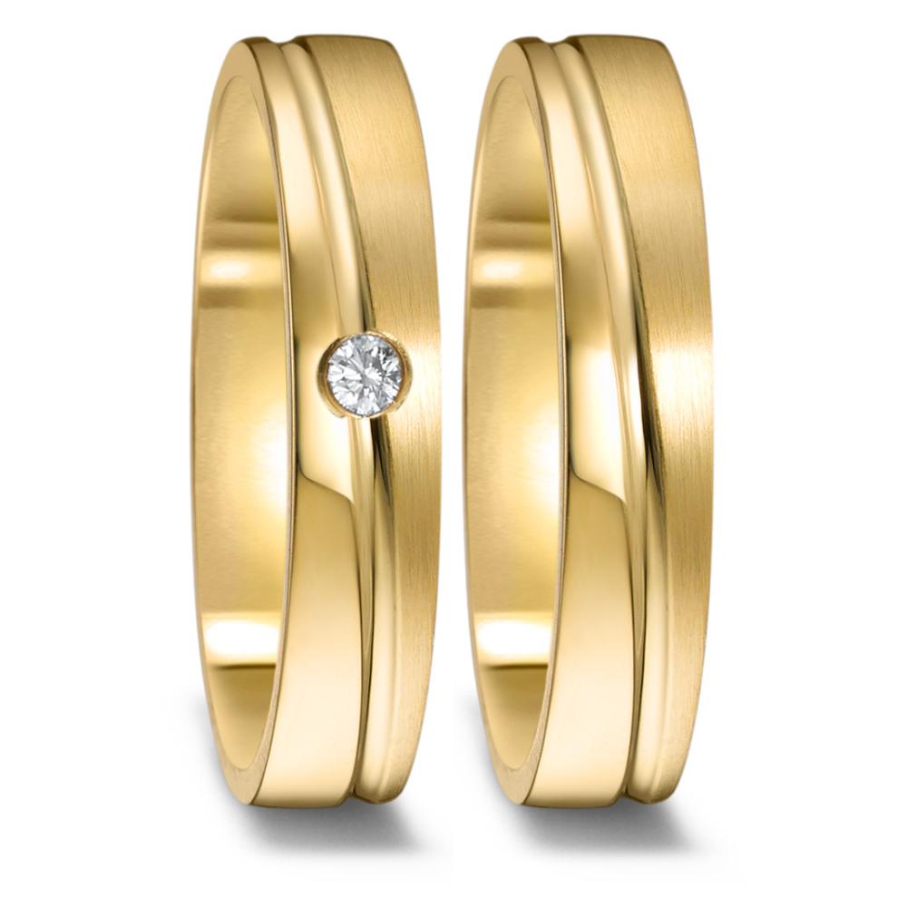 Wedding Ring 18k Yellow Gold Diamond 0.03 ct, w-si