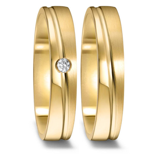 Wedding Ring 18k Yellow Gold Diamond 0.03 ct, w-si
