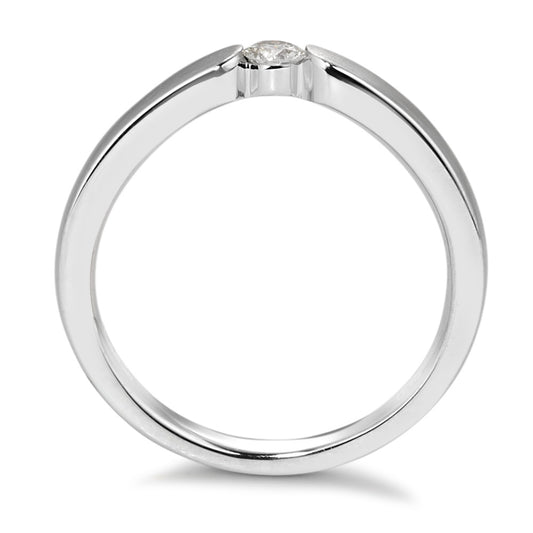Solitaire ring 18k White Gold Diamond White, 0.15 ct, brilliant, w-si