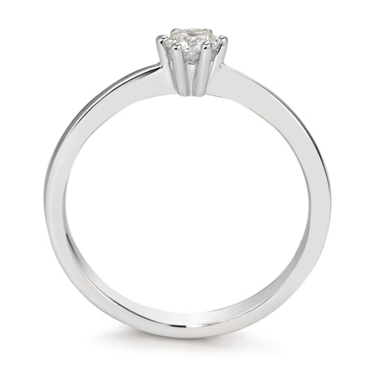 Solitaire ring 18k White Gold Diamond White, 0.20 ct, brilliant, w-si