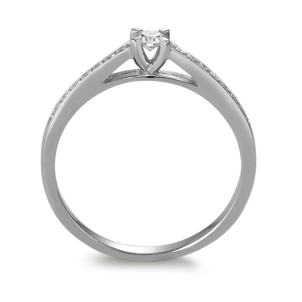 Ring 18k White Gold Diamond 0.17 ct, 15 Stones, w-si