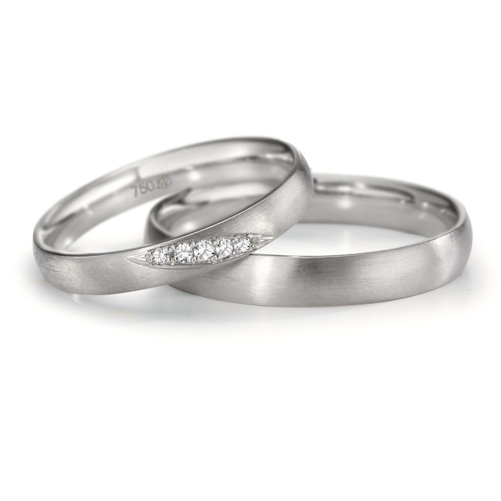 Wedding Ring 18k White Gold Diamond 0.036 ct, 5 Stones, tw-vsi