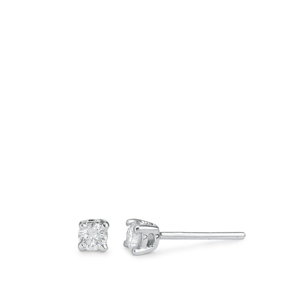 Stud earrings 18k White Gold Diamond White, 0.25 ct, 2 Stones, brilliant, w-si Ø3.5 mm